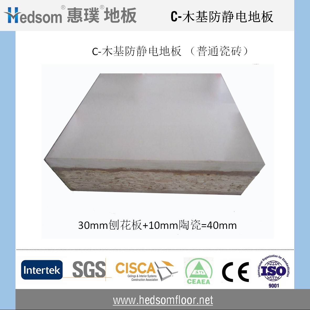 惠璞木基防靜電地板-10mm普通瓷磚
 惠璞木基防靜電地板-10mm普通瓷磚