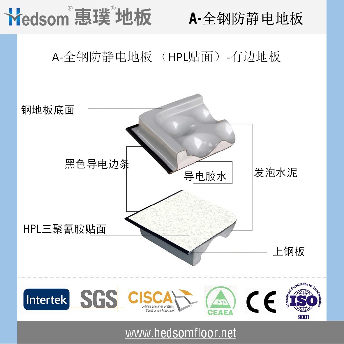 惠璞全鋼防靜電地板-HPL貼面(有邊地板)
 惠璞全鋼防靜電地板-HPL貼面(有邊地板)